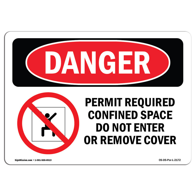 Danger Sign, 12" H x 18" W x 0.1" D