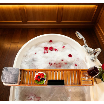 Plateau de baignoire en teck, plateau de bain en bois pour baignoire, table en bois pour baignoire
