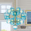 Lustre 19 lumières en verre tourbillonnant bleu-1682280665