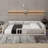 Wood Full Size Upholstered Platform Bed With Guardrail And Pillow-1746747779