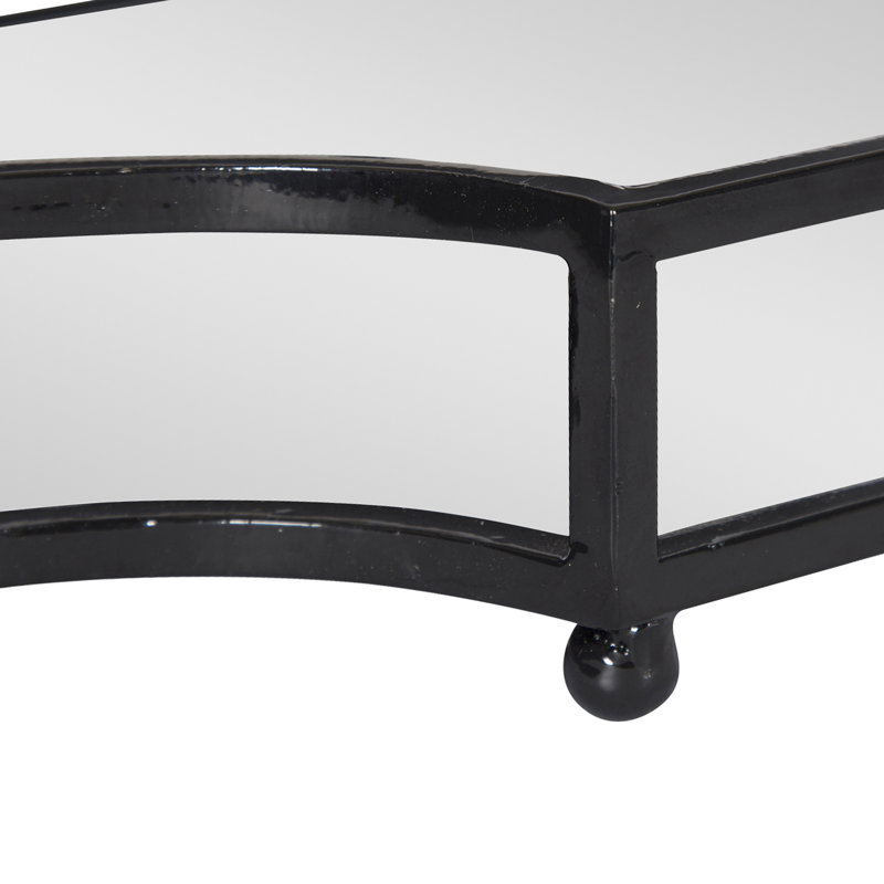 Plateau en verre Brionna, Noir, noir, noir, noir