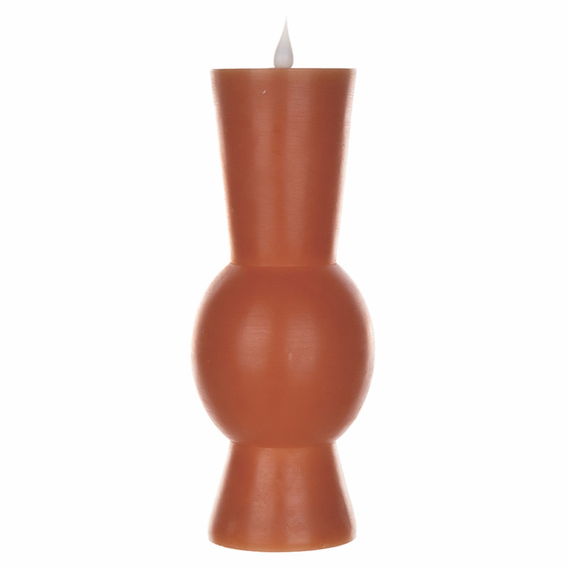 Unscented Flameless Pillar Candle, Orange, 10.25" H x 3.75" W x 3.75" D