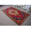 Tapis kilim turc authentique authentique avec motifs géométriques traditionnels rouges