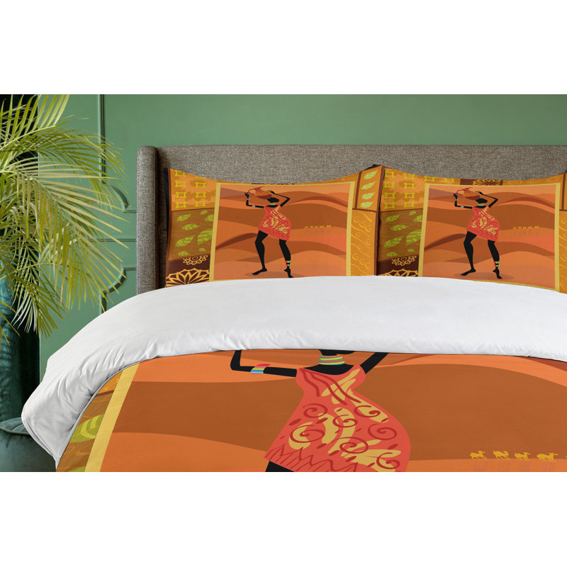African Modern & Contemporary Polyester Duvet Cover, King