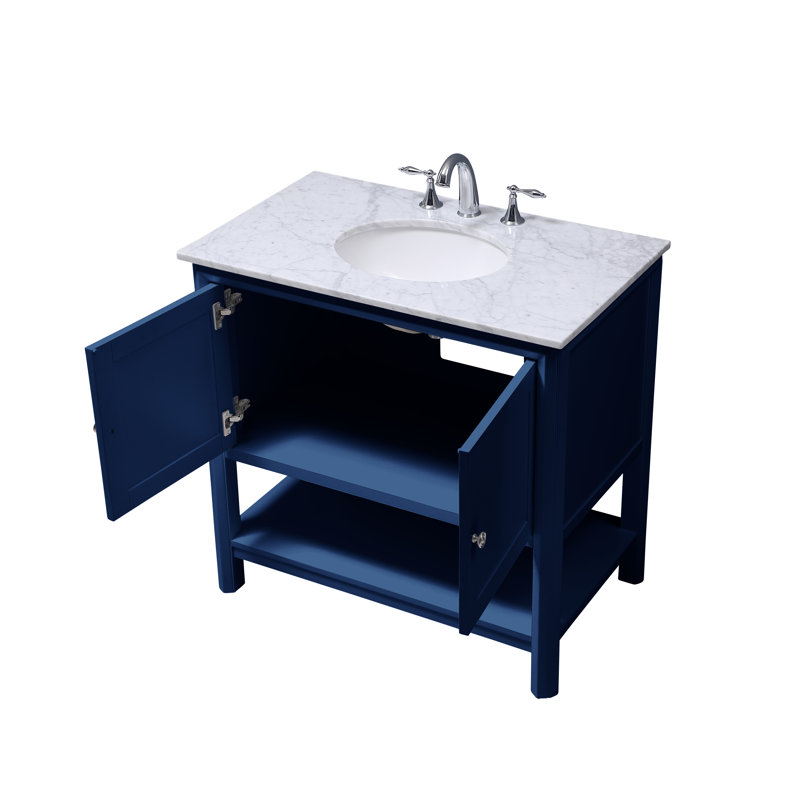 Ensemble de meuble-lavabo simple 36 po Newsoms, Bleu