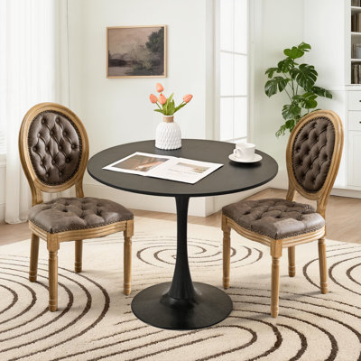 Ensemble de table de salle à manger ronde 31,5 "et 2 chaises à dossier rond
