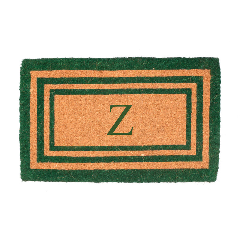 Tapis de porte d’extérieur en forme de fait main rectangulaire Stansfield, Rectangle 2 pi 6 po x 4 pi, Z