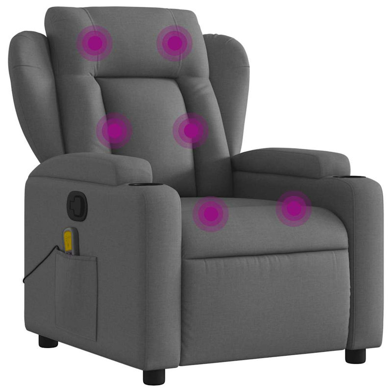 Fauteuil de massage inclinable gris foncé