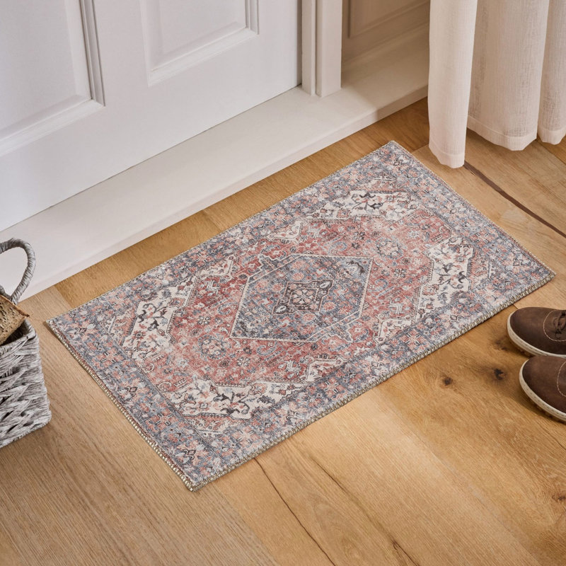 Tapis multicolore 2 pi X 3 pi., Esthétique faite à la main, convient aux endroits très passants