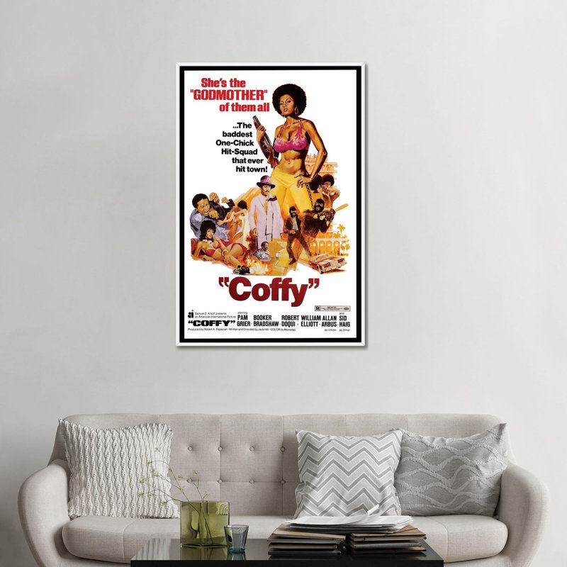 Coffy - Advertisements Print, 48" H x 32" W x 1.5" D, No Matte, White Framed Canvas