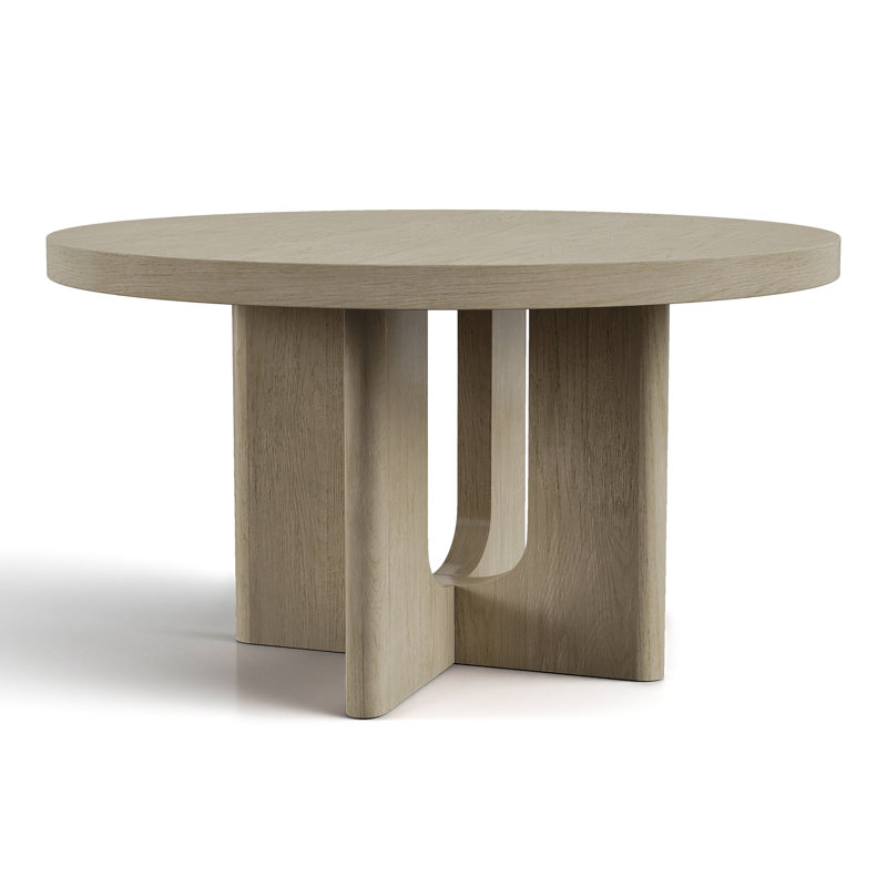 Doloros 54" Round Dining Table, Oak Wood