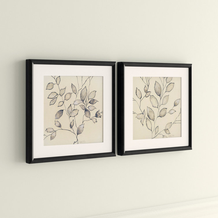 Whispering Leaves - 2 Piece Picture Frame Painting Print Set on Paper