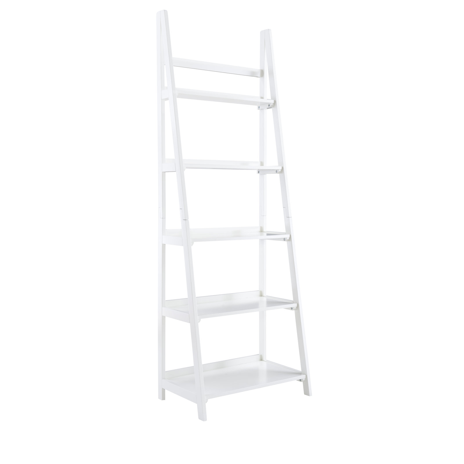 Kamal 72'' H x 24.75'' W Ladder Bookcase, White