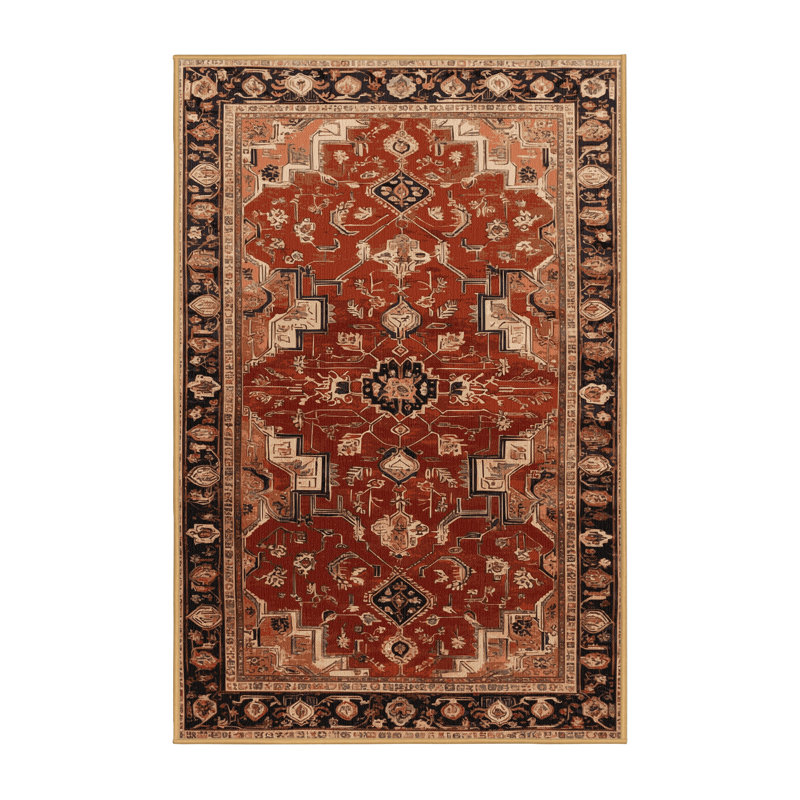 Tapis brun lavable à la machine, Rectangle 7 pi x 9 pi