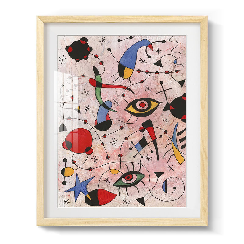 " Miro Memoirs II ", White, Natrual Framed Paper