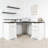 59" Modern Fluted L-Shaped Computer Desk With Storage Cabinet And Charging Station-292833474