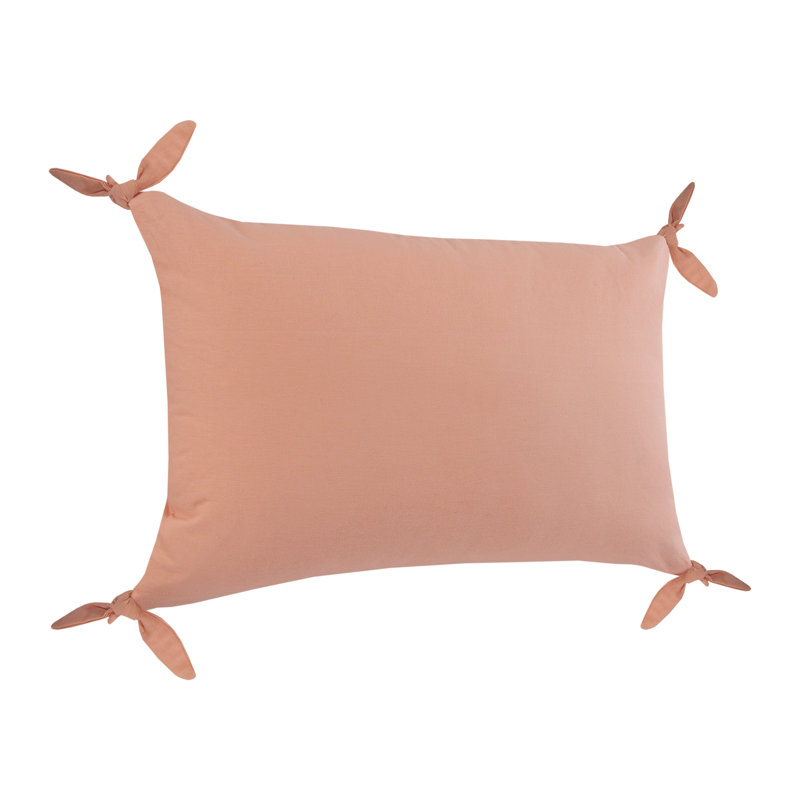 Coussin en coton Amrita, Rosé, Polyester/ bourre en polyester