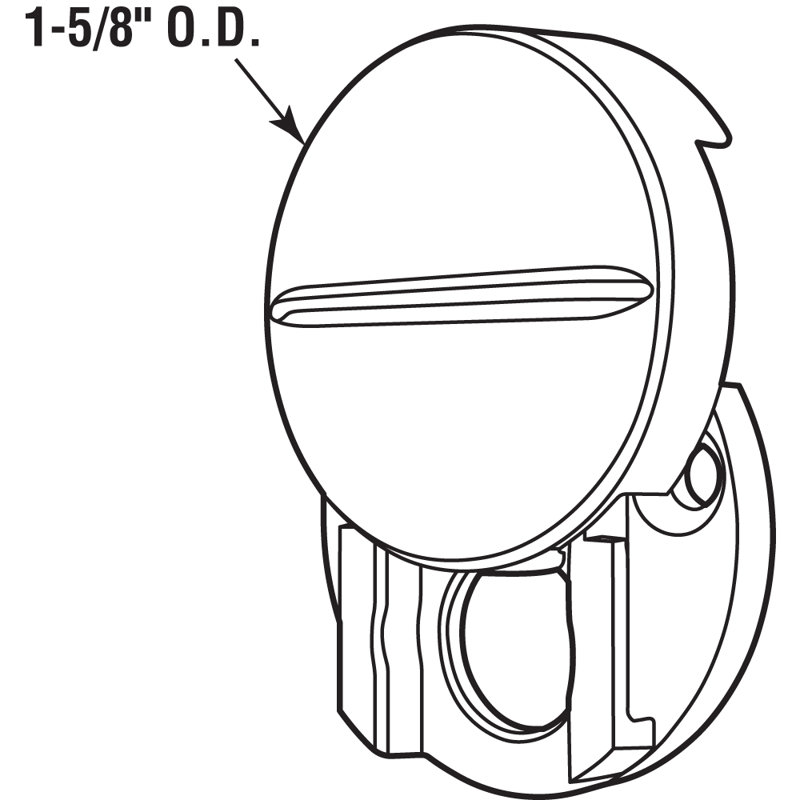 Housse d'intimité pour porte fixe, diamètre extérieur de 1-5 / 8 po, fabrication en plastique, couleur gris satiné (paquet de 1)