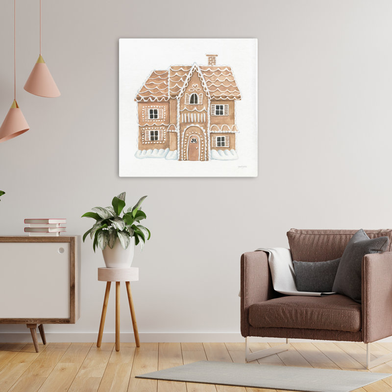 Gingerbread Dream House I, art contemporain, H 24 po x l 24 po