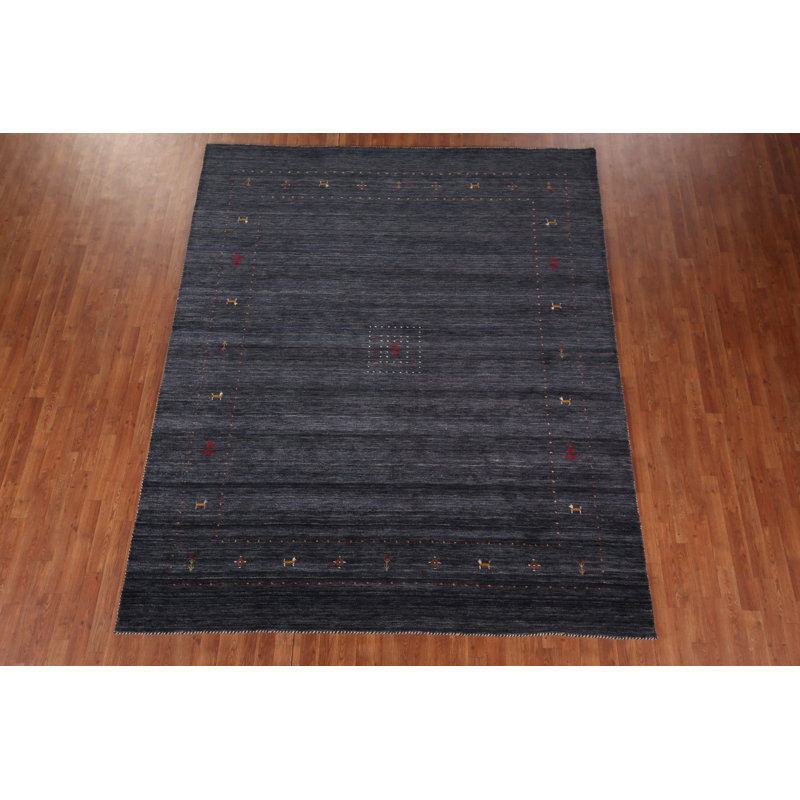 Tapis tribal bleu marine Gabbeh 8