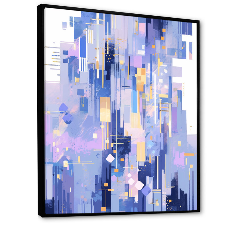 «Contemporary Lavender Bold Illumination I», reproduction d'art sur toile abstraite, Cadre flottant noir