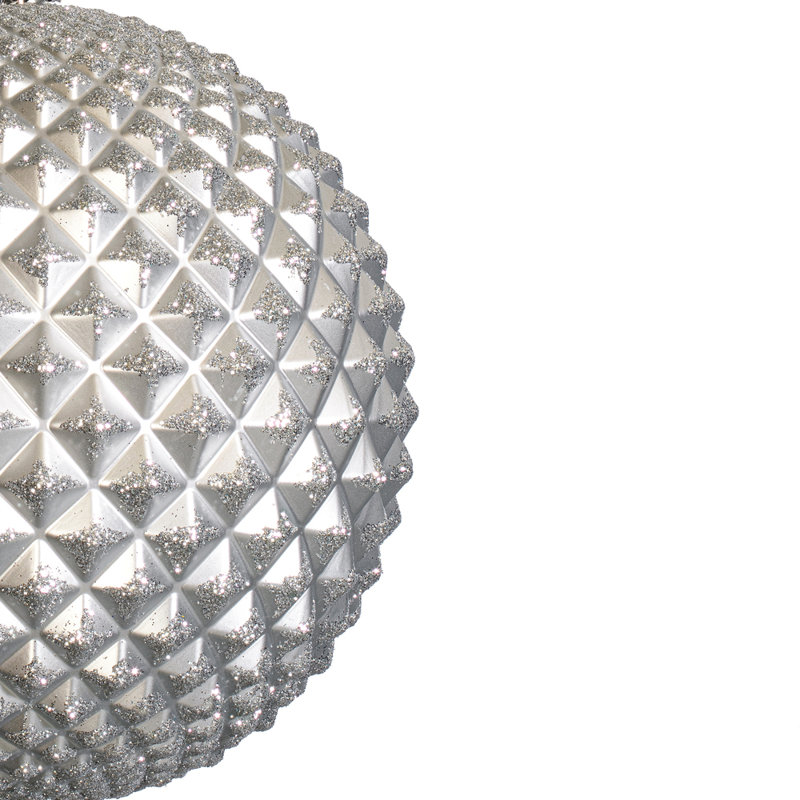 Ornement boule Durian Glitter, Argent