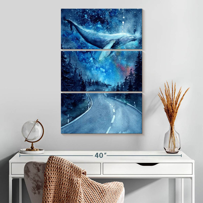 Kelan Night Flying Whale, 32" H x 20" W