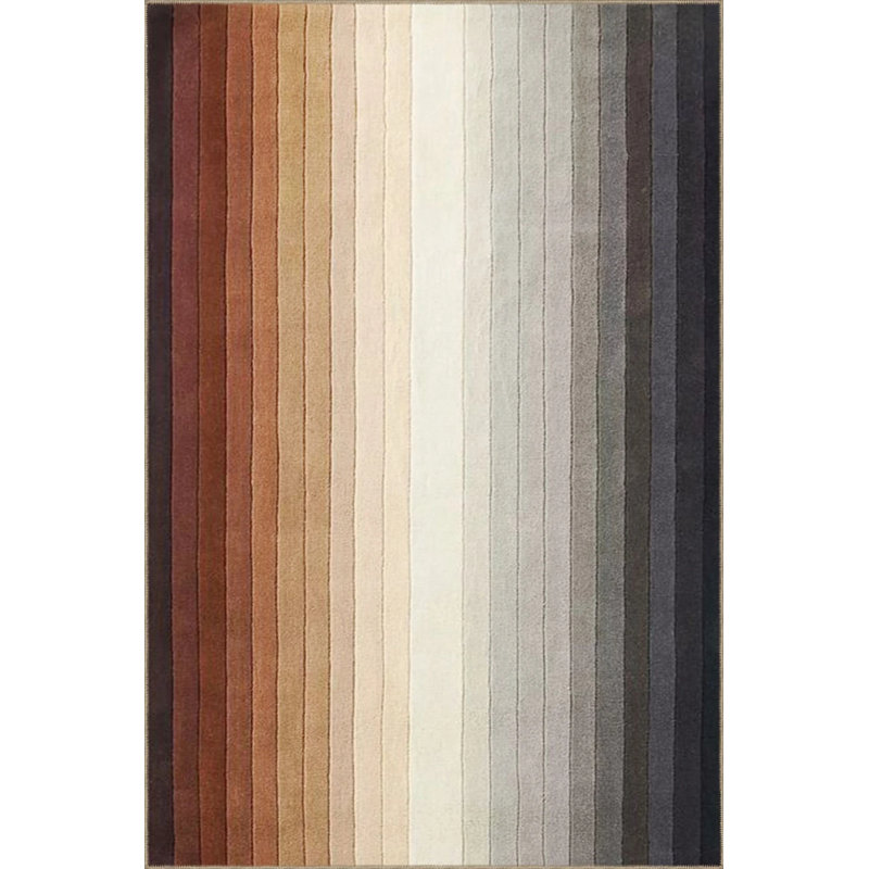 Colorful Vertical Linear Striped Woven Base Washable Carpet, Rectangle 2'4" x 4'