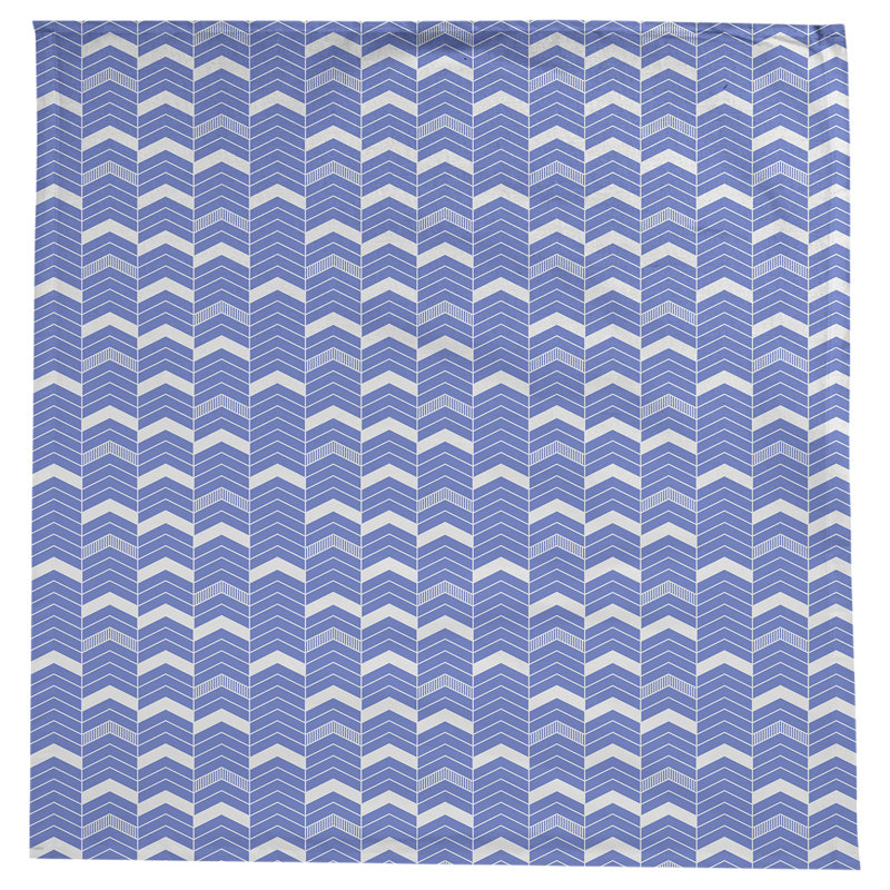 Nappe à chevrons à traits Stephenie, Bleu / Blanc