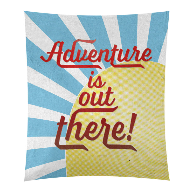 Tapisserie de polyester amusant citation adventure, H 27,5 po x l 37,5 po