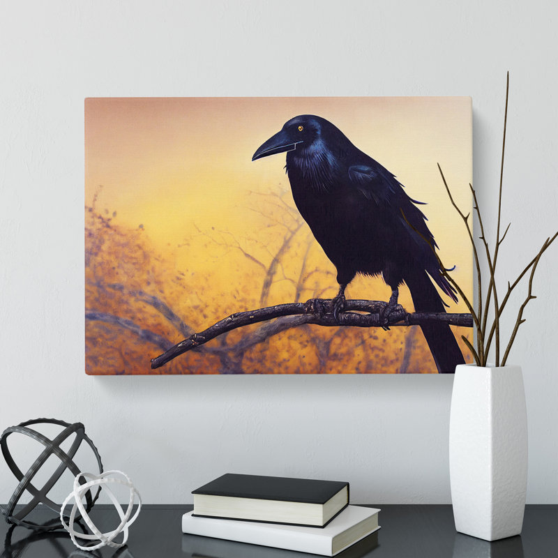Masterful Crow Bird - Wrapped Canvas, 50cm H x 76cm W x 3cm D