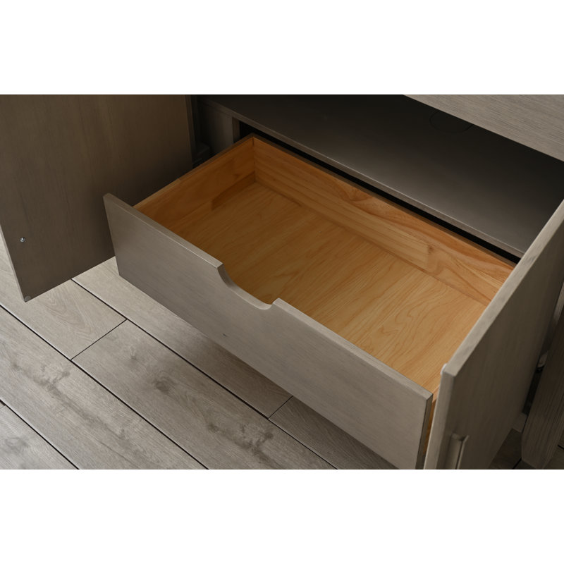 Meuble-lavabo simple 36 po avec plateau Maddison, Chêne brossé héritage