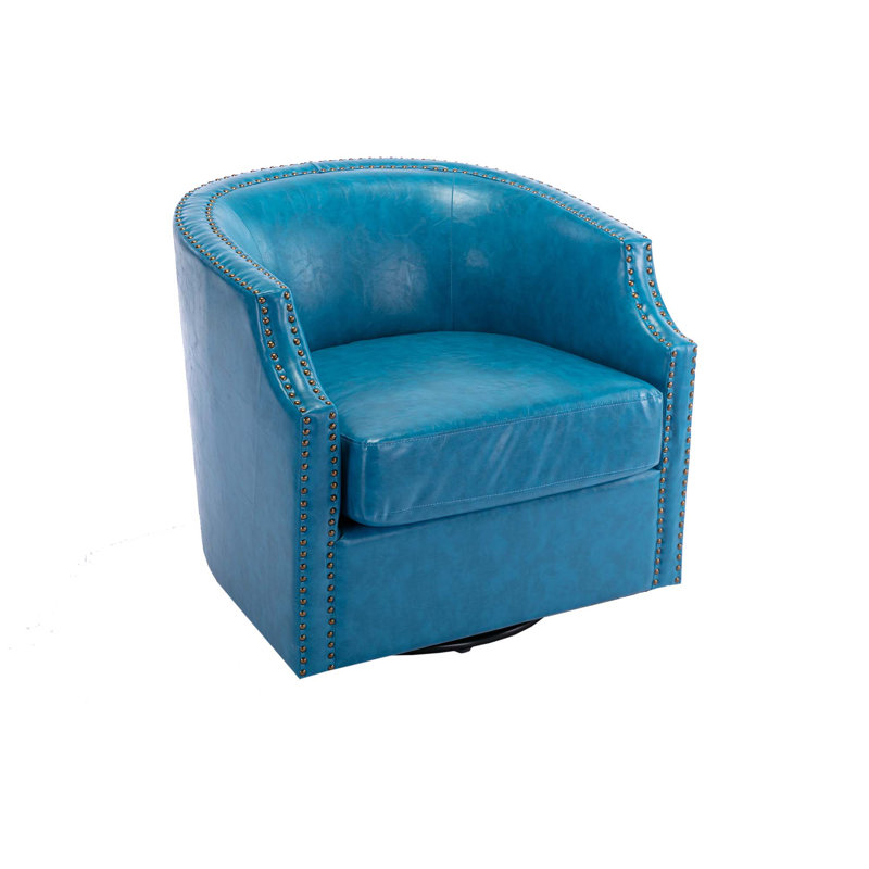 Chaise pivotante 30,5 po Pimm, Polyuréthane bleu clair