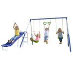 Sportspower Sierra Vista Metal Swing Set with Lifetime Warranty on 5' Double Wall Slide