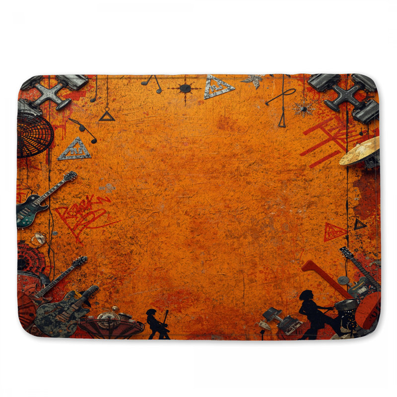 Tapis de bain orange, L 34 po x L 21 po