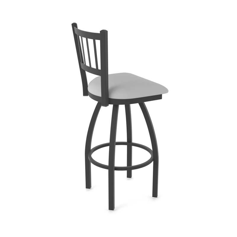 Tabouret pivotant 810 Contessa, Noir froissé, Vinyle - gris Folkstone Canter, Très grand (siège d'une hauteur de 36 po)