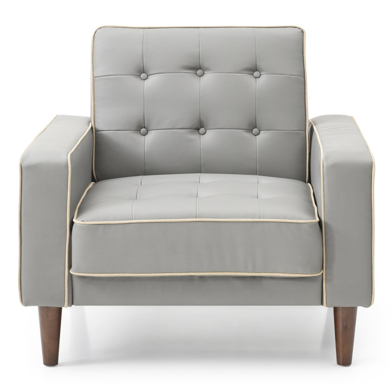 Fauteuil lit contemporain avec accoudoirs, Gris, Brun