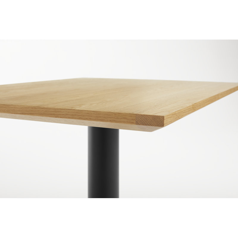 Easy Dining Table, Matte Black, White Oak