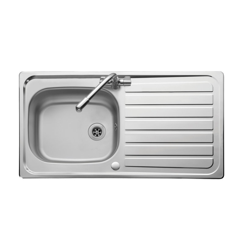 Lexin 950 x 508mm stainless steel inset sink with 1 bowl and reversible drainer