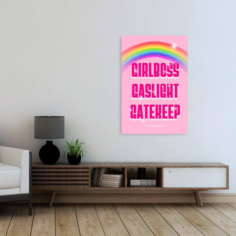 «Girlboss Gaslight Gatelight Modern Vibrant Abstract Landscape Nature», reproduction d'art, 48" H x 32" W