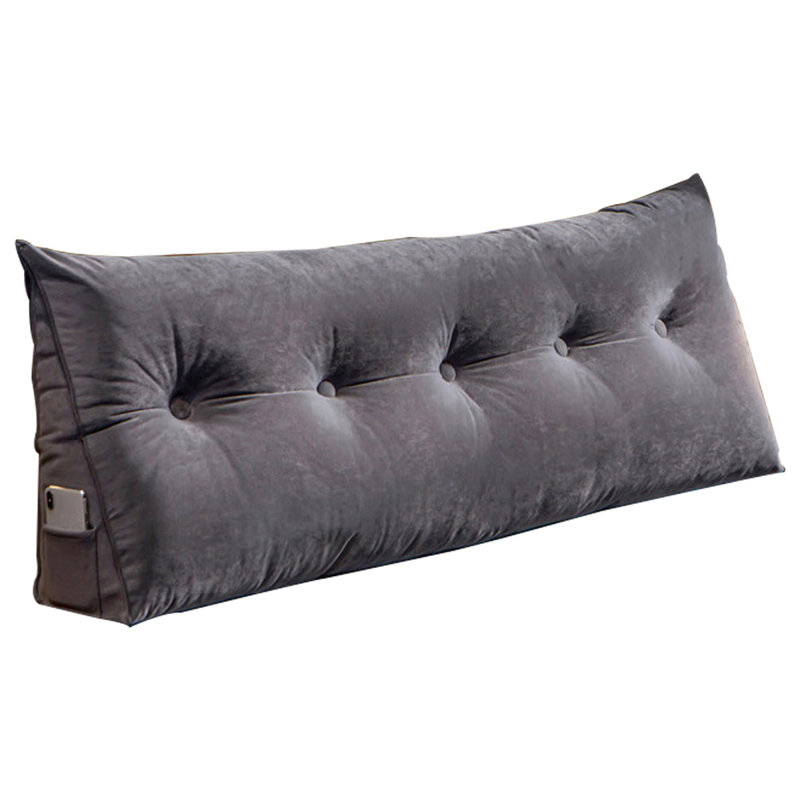 Housse et insert de coussin rectangulaire , gris, H 19,7 po x l 39,4 po