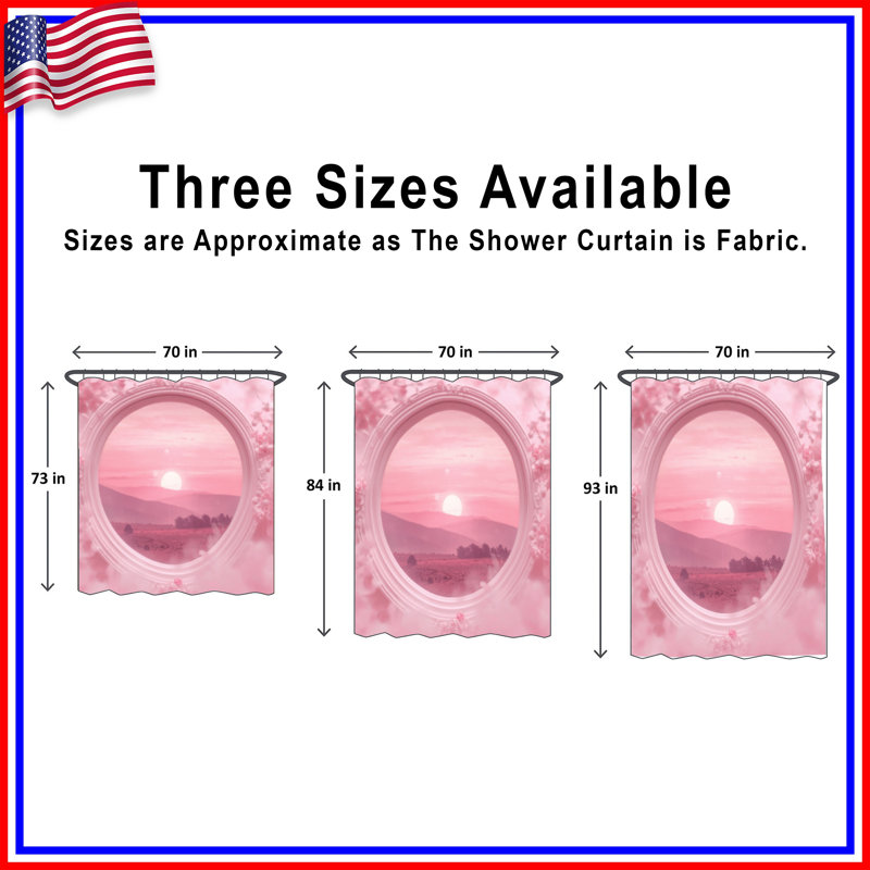 Rideaux de douche Pink Sunset, L 70 po x H 72 po