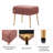 Ceilia 18.5" Wide Woven Velvet Rectangle Ottoman with Tapered Gold Legs for Bedroom or Entryway-1065986909
