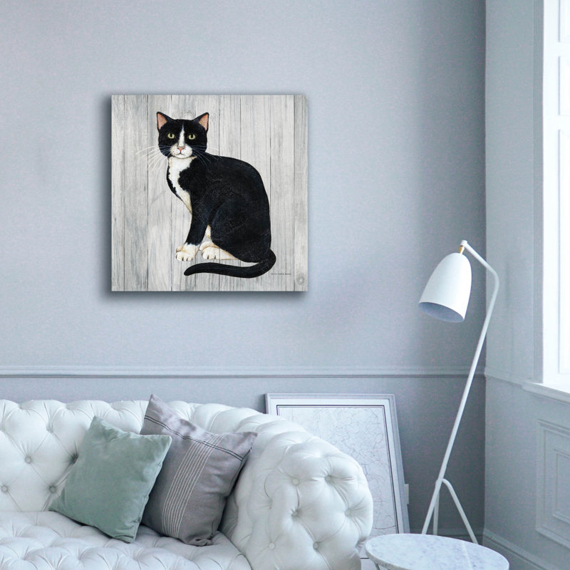 Art mural sur toile Winston Porter «Country Kitty I On Wood» par David Carter Brown, H 37 po x l 37 po x P 1,5 po