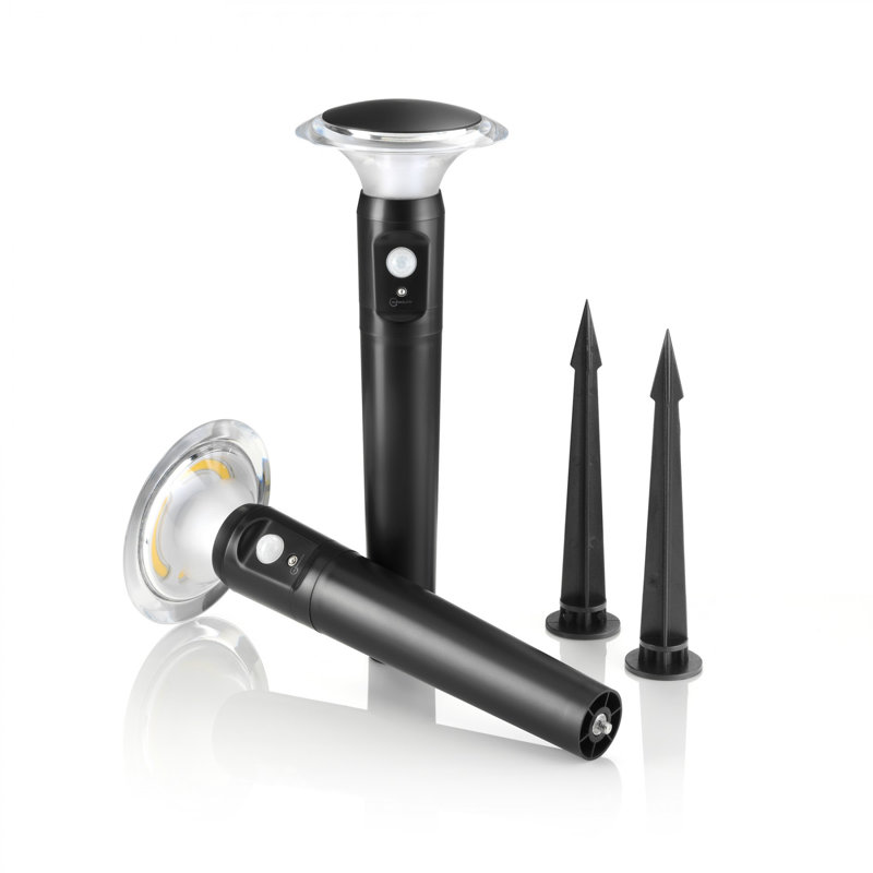 Laurier Black Low Voltage Battery Powered Integrated LED Metal Pathway Light Pack