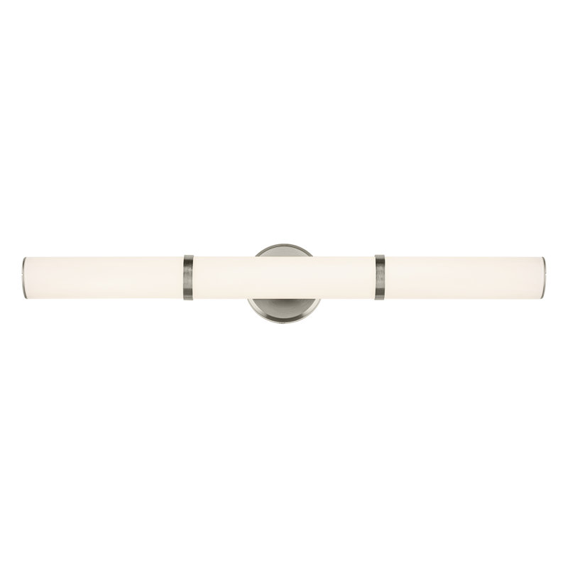 32" Bath Bar Large LED with White Glass, Brushed Nickel