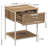 Coastal Oak Ironwork Side Table with Mock Rattan Detail-1657179252
