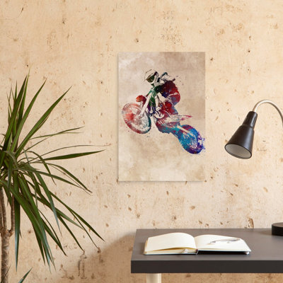 «Vibrant Motocross Jump», art mural cheval contemporain