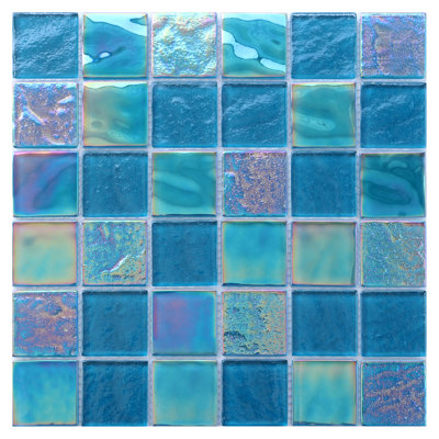 2" x 2" Glass Grid Mosaic Wall Tile