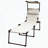 Folding Chaise Lounge Chair with Adjustable Backrest and Sunshade – Cream White-428489434
